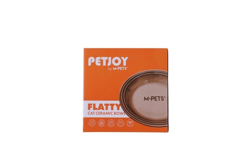 Petjoy M-pets Petjoy Flatty Ceramic Bowl - Brown 250ml