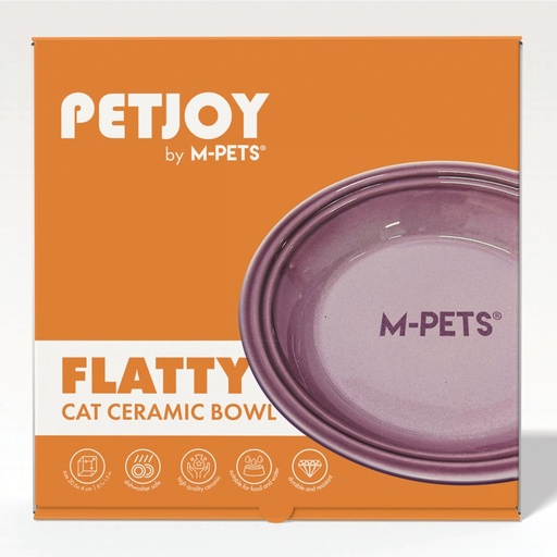 Petjoy M-pets Petjoy Flatty Ceramic Bowl - Purple 500ml
