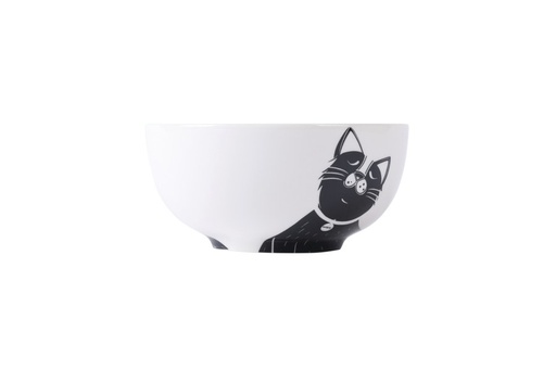 Petjoy M-pets Petjoy Furry Feast Ceramic Bowl Galya - Black & White 550ml
