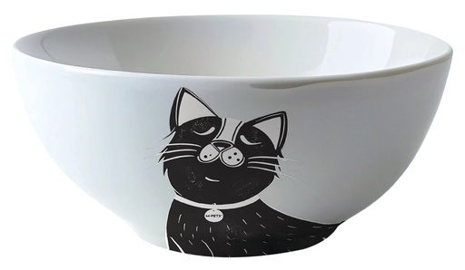 Petjoy M-pets Petjoy Furry Feast Ceramic Bowl Galya - Black & White 550ml