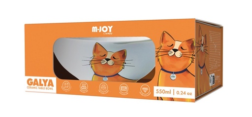 Petjoy M-pets Petjoy Furry Feast Ceramic Bowl Galya - Colour 550ml