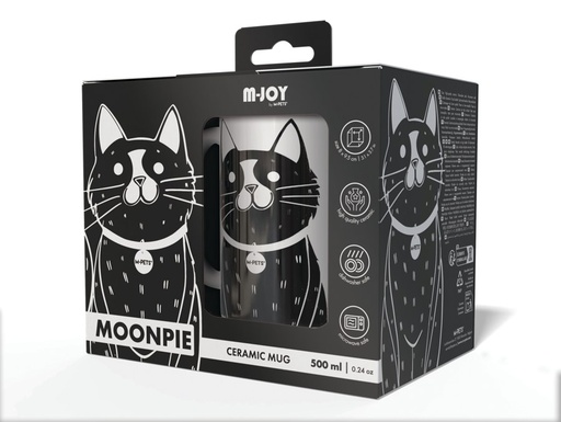 Petjoy M-pets Petjoy Mug Moonpie - Black & White 350ml