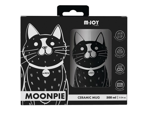 Petjoy M-pets Petjoy Mug Moonpie - Black & White 350ml