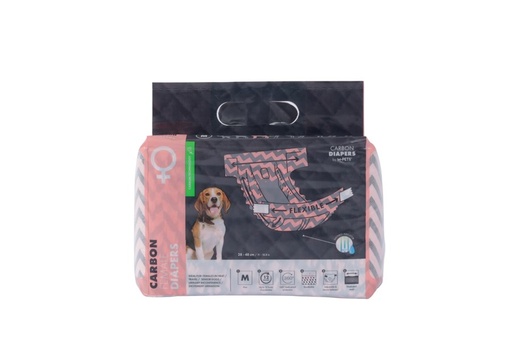 M-pets Carbon Diapers - Female Dog - (M) - 15 Pcs