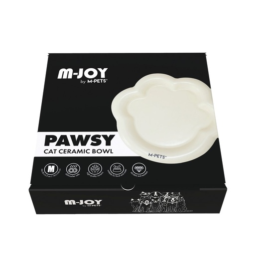 Petjoy M-pets Petjoy Pawsy Bowl M - White 175ml