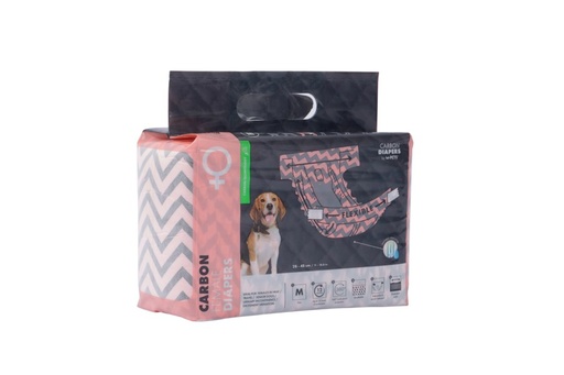 M-pets Carbon Diapers - Female Dog - (M) - 15 Pcs