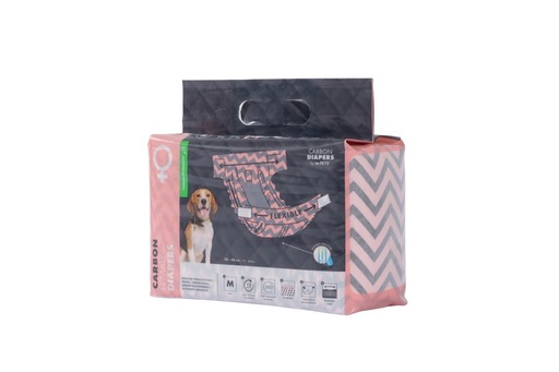 M-pets Carbon Diapers - Female Dog - (M) - 15 Pcs