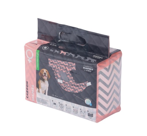 M-pets Carbon Diapers - Female Dog - (M) - 15 Pcs