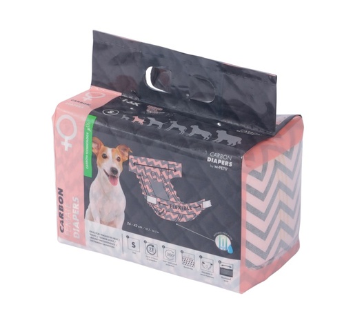 M-pets Carbon Diapers - Female Dog - (S) - 15 Pcs