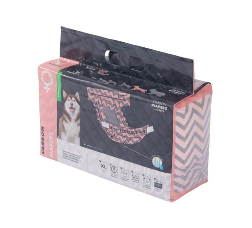M-pets Carbon Diapers - Female Dog - (Xl) - 15 Pcs