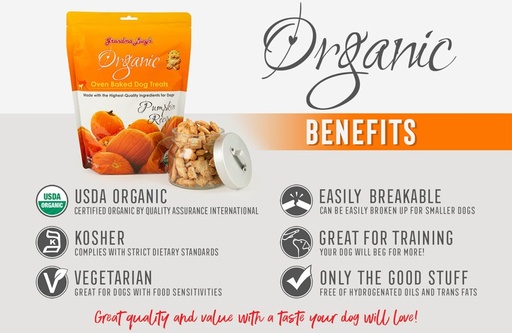 Grandma Lucy's Dog Organic Pumpkin Treats 14oz