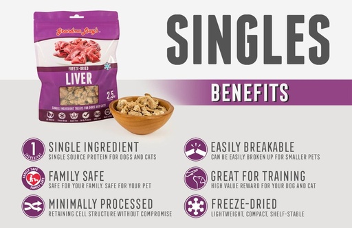 Grandma Lucy's Dog Singles Liver Treats 2.5oz