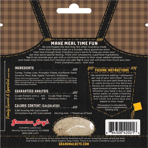Grandma Lucy's Dog Top It Roast Turkey Dinner 4oz