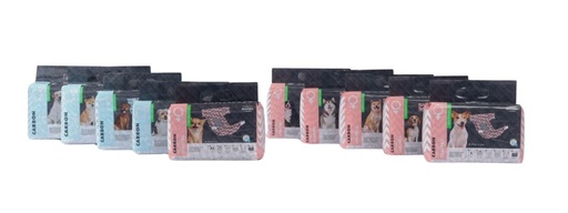 M-pets Carbon Diapers - Female Dog - (Xs) - 15 Pcs
