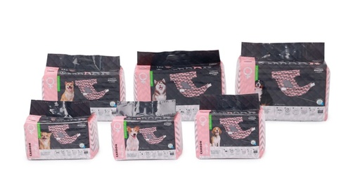 M-pets Carbon Diapers - Female Dog - (Xs) - 15 Pcs