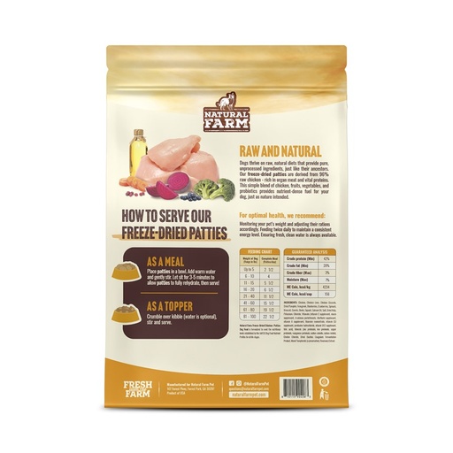 Natural Farm Dog Chicken Dinner Patties 14oz