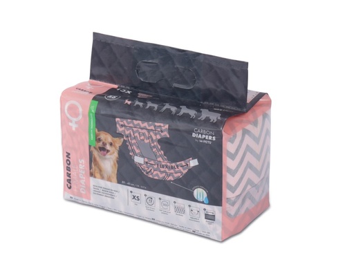 M-pets Carbon Diapers - Female Dog - (Xs) - 15 Pcs