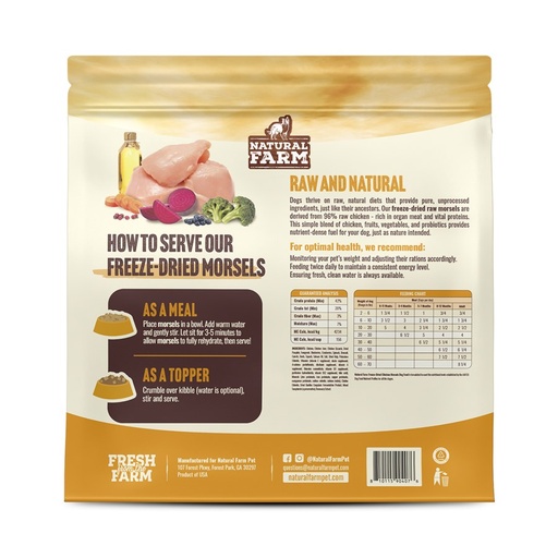 Natural Farm Dog Freeze-dried Chicken Morsels 3.5oz