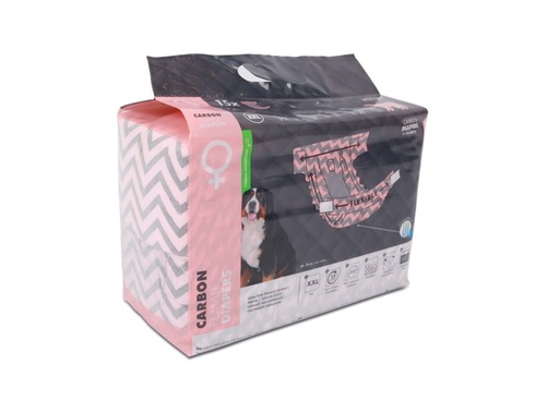 M-pets Carbon Diapers - Female Dog - (Xxl) - 15 Pcs