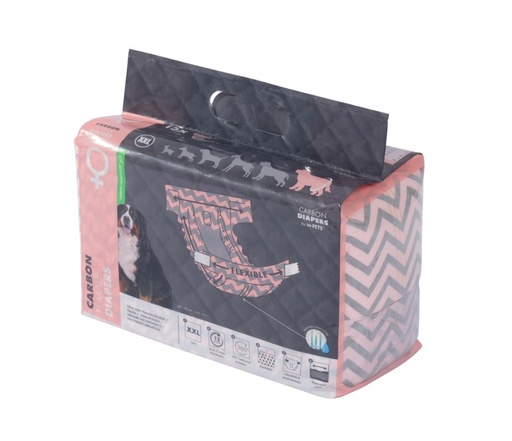 M-pets Carbon Diapers - Female Dog - (Xxl) - 15 Pcs
