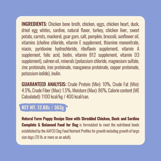 Natural Farm Dog Puppy Wet 8oz