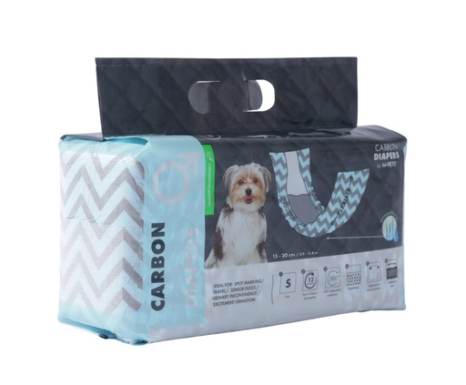 M-pets Carbon Diapers - Male Dog (S ) - 18 Pcs
