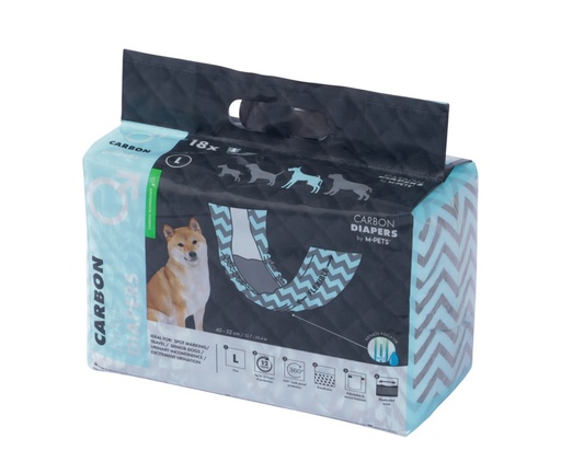 M-pets Carbon Diapers - Male Dog - (L) - 18 Pcs