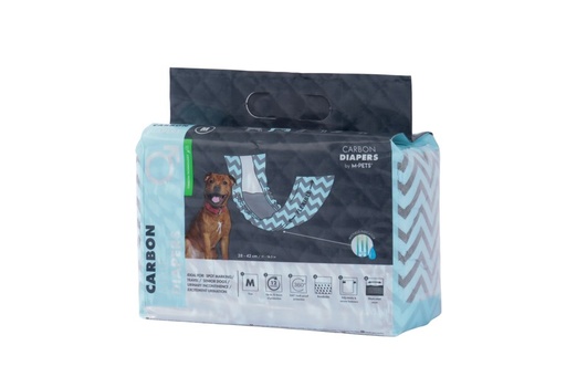 M-pets Carbon Diapers - Male Dog - (M) - 18 Pcs