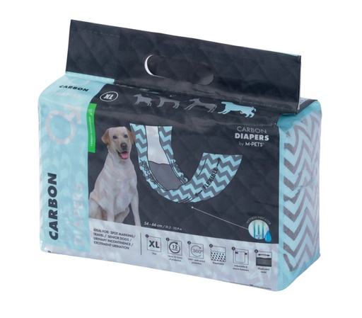 M-pets Carbon Diapers - Male Dog - (Xl) - 18 Pcs