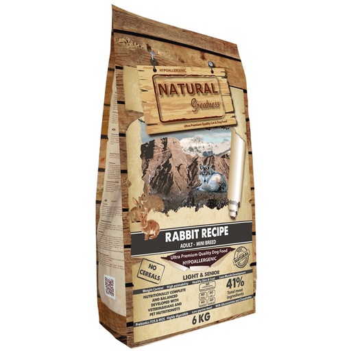 Natural Greatness Dog Rabbit Senior & Light Adult Mini 6kg