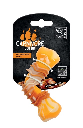 M-pets Carnivore Dog Toy Boomerang Bone - Bacon Scent 12.5 X 6.1 X 3.7cm