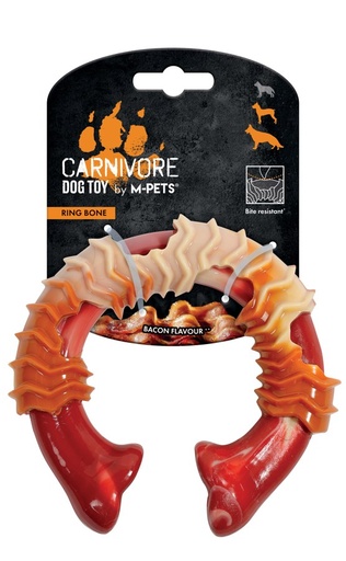 M-pets Carnivore Dog Toy Ring Bone - Bacon Scent 14 X 13.7 X 4.1cm