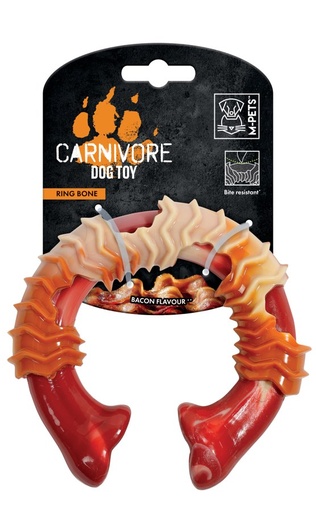 M-pets Carnivore Dog Toy Ring Bone - Bacon Scent 14 X 13.7 X 4.1cm