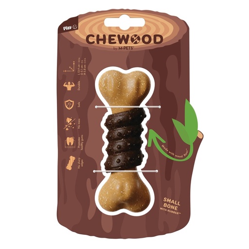 M-pets Chewood Dog Toy Small Bone With Rubber S