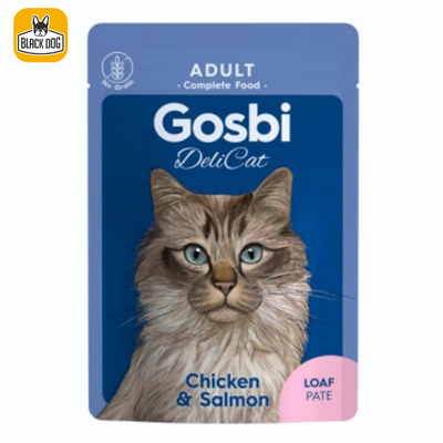 GOSBI DELICAT ADULT CHICKEN&SALMON LOAF 70 g. - Black Dog Panamá 