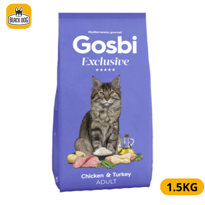 GOSBI EXCLUSIVE CAT CHICKEN & TURKEY ADULT 1,5 Kg. - Black Dog Panamá 