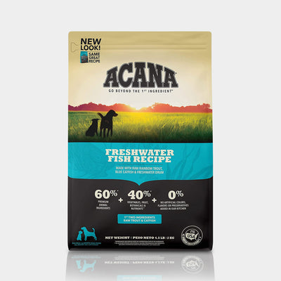 Acana Heritage Freshwater Fish Alimento con Pescado de Agua Dulce para Perros - Todas las Razas - Sin Cereales - 4.5 lb