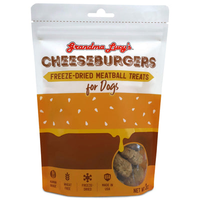 Grandma Lucy's Freeze-Dried Meatballs Cheeseburgers Snack de Cheeseburger para Perros – 3 oz