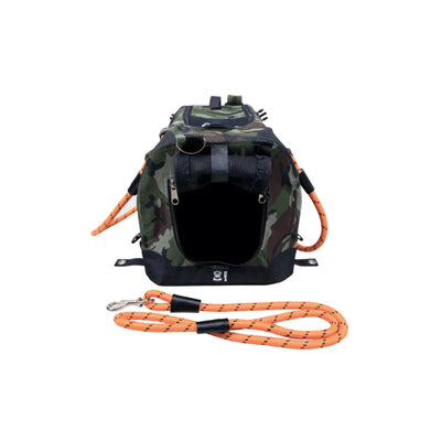 REMIX Travel Carrier 2 in 1 with Leash/Shoulder Belt - Camouflage & Orange - Black Dog Panamá 