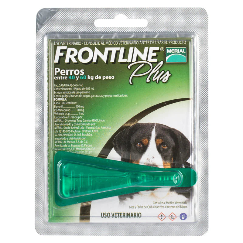 FRONTLINE PLUS PIPETA 40 A 60 KG - Black Dog Panamá 