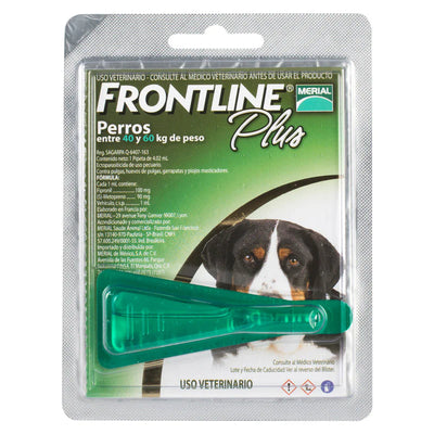 FRONTLINE PLUS PIPETA 40 A 60 KG - Black Dog Panamá 