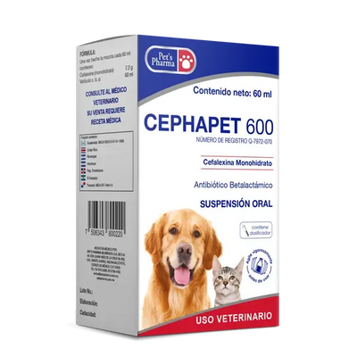 CEPHAPET 600 SUSPENSION ORAL 60ML - Black Dog Panamá 