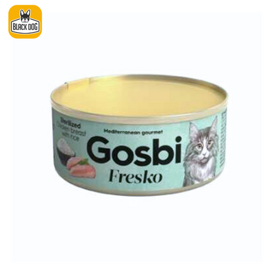 FRESKO CAT PECHUGA DE POLLO CON ARROZ STERILIZED 70G - Black Dog Panamá 