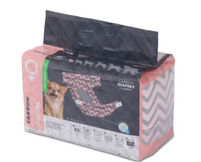 CARBON DIAPERS - Female Dog - (XS) - 15 pcs - Black Dog Panamá 