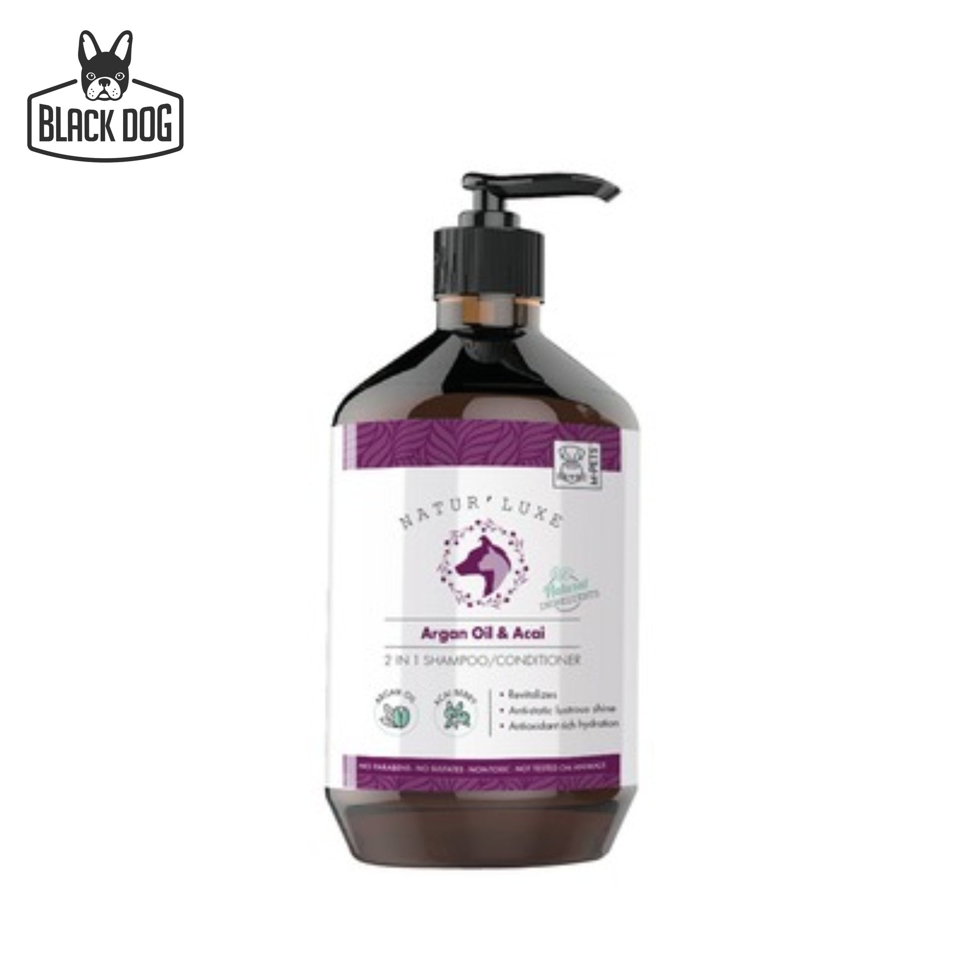 NATUR'LUXE  Argan Oil & Acai 2 in 1 Shampoo/Conditioner  - 500 ml - Black Dog Panamá 