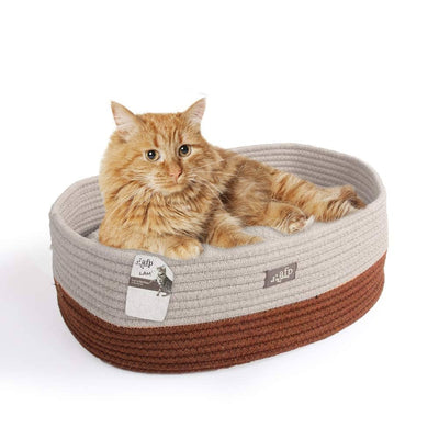 Lambswool-Oval Cat Bed Tan - Black Dog Panamá 
