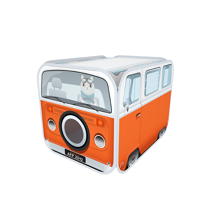 All for Paws Pop Up Minibus Hideaway Escondite Vintage 75 x 58 x 58 cm