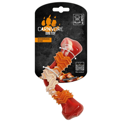 CARNIVORE Dog Toy Boomerang Bone - Bacon scent 12.5 x 6.1 x 3.7 cm - Black Dog Panamá 