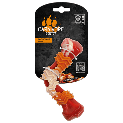 CARNIVORE Dog Toy BOOMERANG BONE - Bacon scent 25.4 x 5.5 x 4.8 cm - Black Dog Panamá 