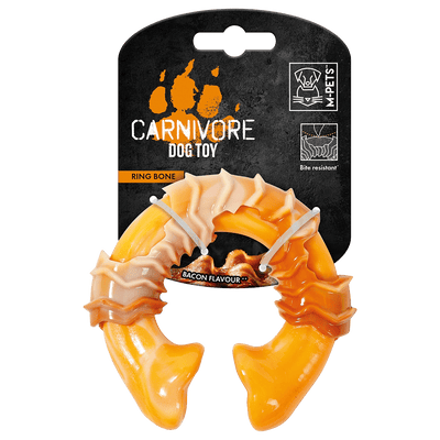 CARNIVORE Dog Toy Ring Bone - Bacon scent 10.8 x 9.7 x 3.6 cm - Black Dog Panamá 